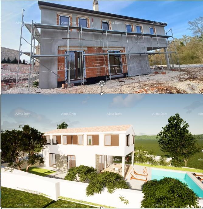Prodaja moderne hiše s bazenom v mirnem in lepem istrskem kraju, Juršići, Svetvinčenat!