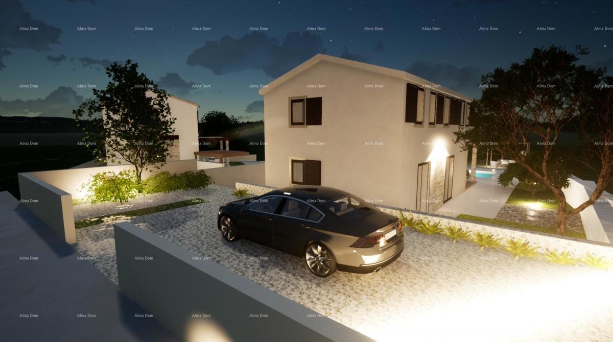 Prodaja moderne hiše s bazenom v mirnem in lepem istrskem kraju, Juršići, Svetvinčenat!