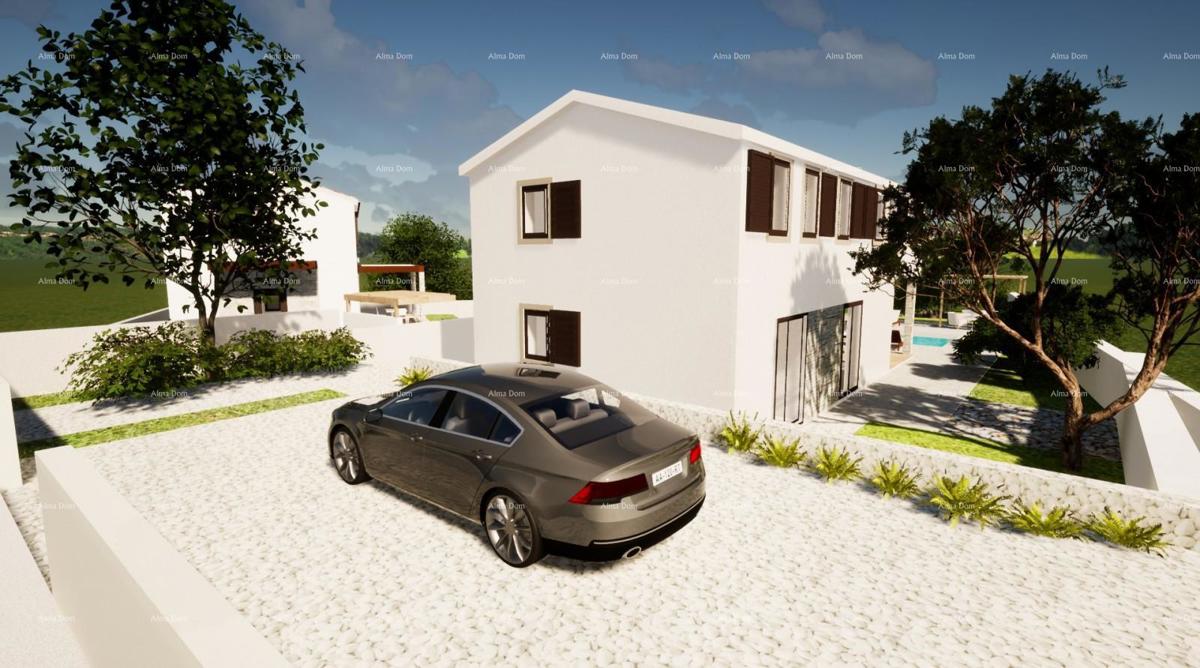 Prodaja moderne hiše s bazenom v mirnem in lepem istrskem kraju, Juršići, Svetvinčenat!