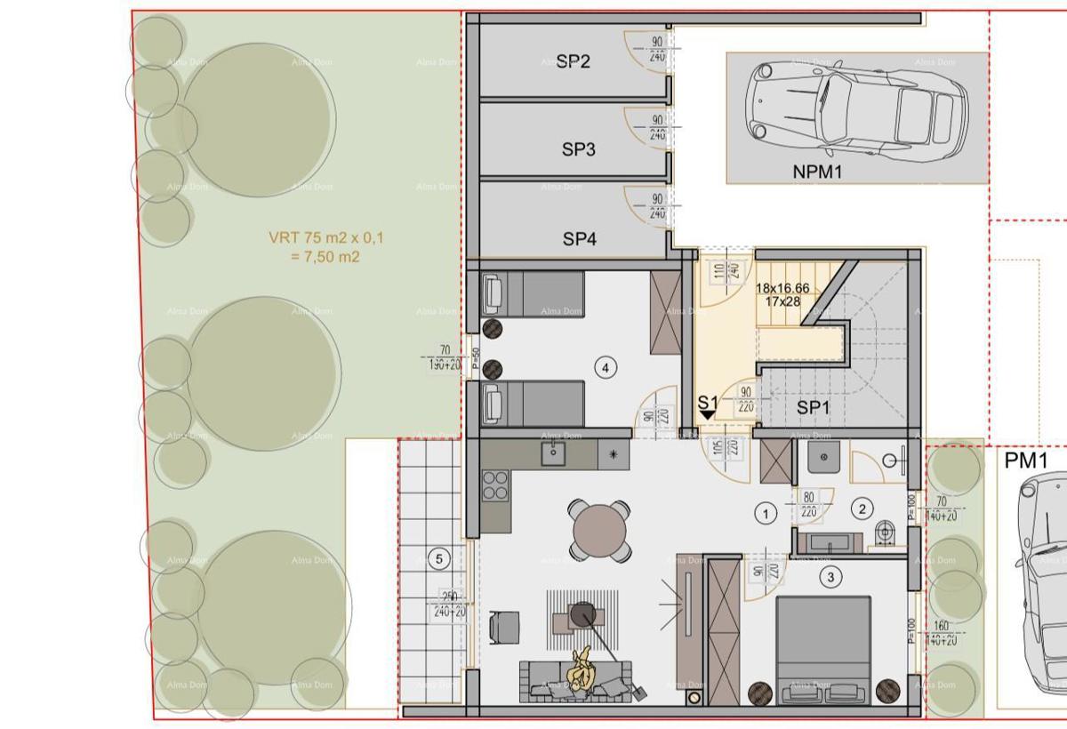 Novi stanovanjski projekt! Prodaja stanovanja s vrtom, Pula! S1, Z3