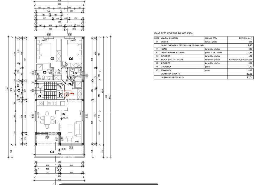 Medulin – Mukalba, PENTHOUSE 104,76 m², NOVOGRADNJA, PRVI VRST DO MORJA