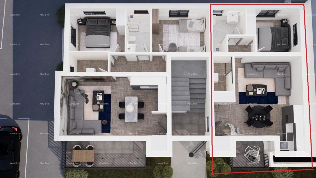 ŽMINJ – udobno stanovanje v prvem nadstropju, idealno za družino (Stanovanje G)