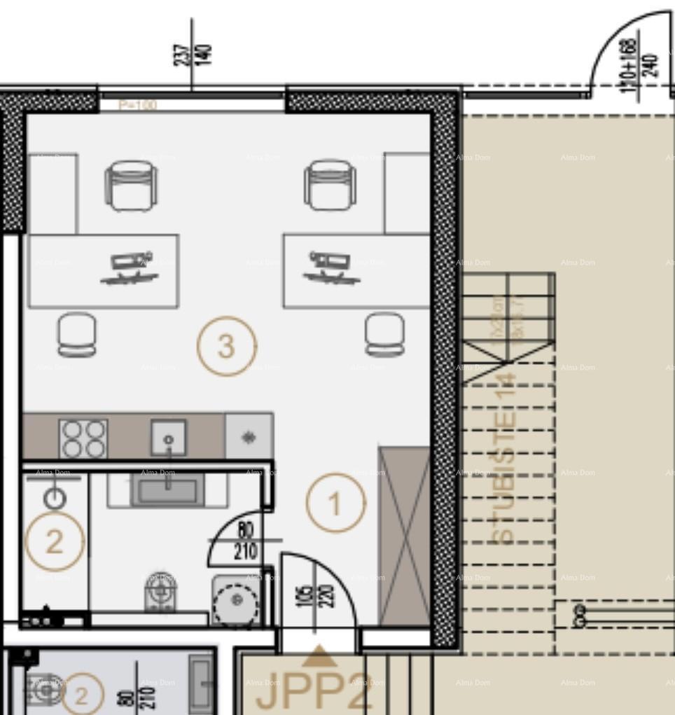 Prodaja poslovnega prostora v novem poslovno-stanovanjskem projektu, JPP2, Poreč