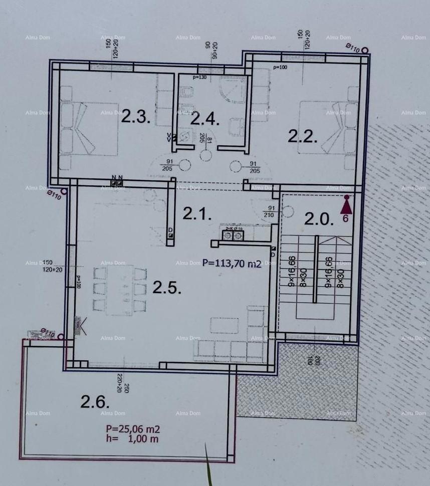 Nov projekt, Barbariga! Apartma z vrtom in parkiriščem, 500 m od morja