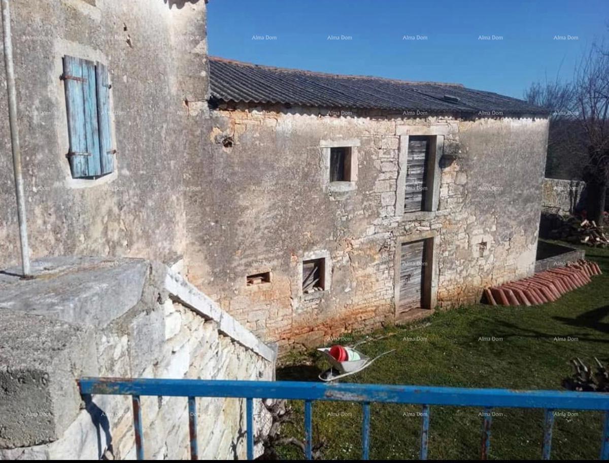 Pazin, Istra - dve stare kamnite hiše z veliko zemljišče