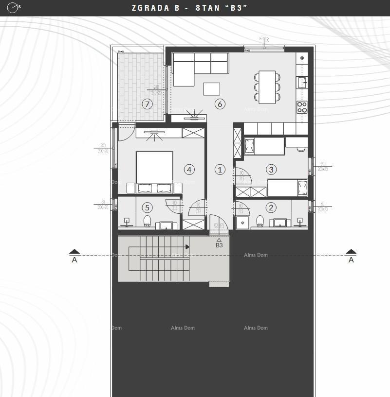 Prodaja stanov v moderni novogradnji s skupnim bazenom, Fažana! B3