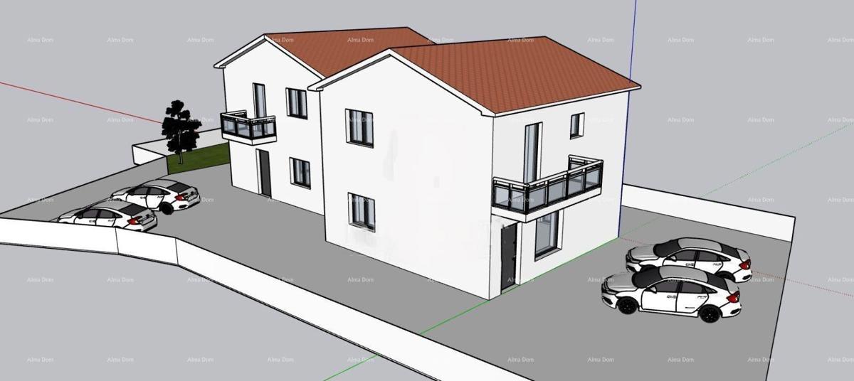 Novogradnja dvojne kuće v Kaštelu