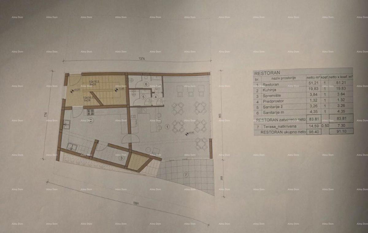 Prodaja gradbenega zemljišča z izdelanim projektom za gradnjo poslovne stavbe, Medulin!