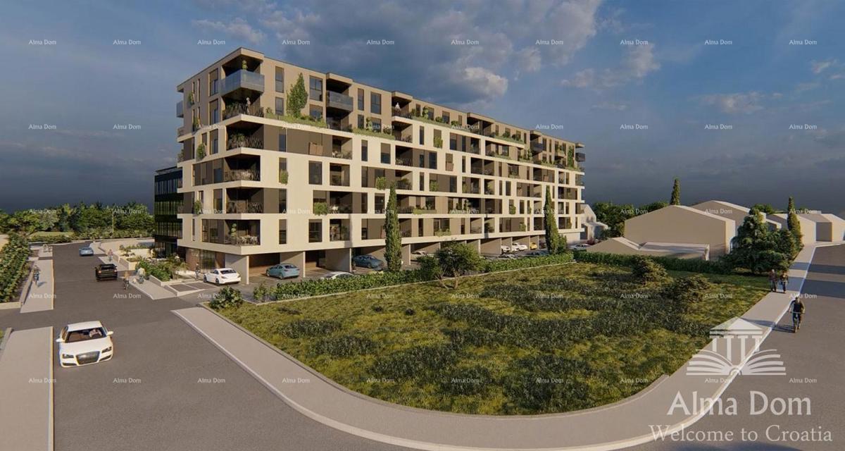 Pula, nov projekt! Večstanovanjska, moderna zgradba z dvigalom, blizu centra. Začeta gradnja v neposredni bližini trgovskega centra City Mall.