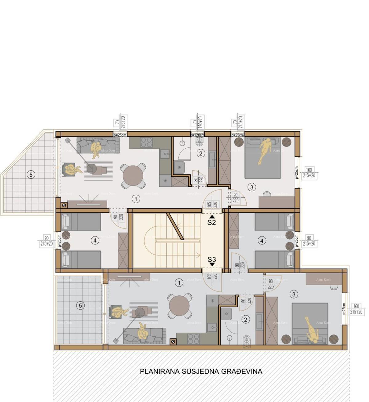 Prodaja - stan na prvem nadstropju, v novem stanovanjskem kompleksu, Pula!