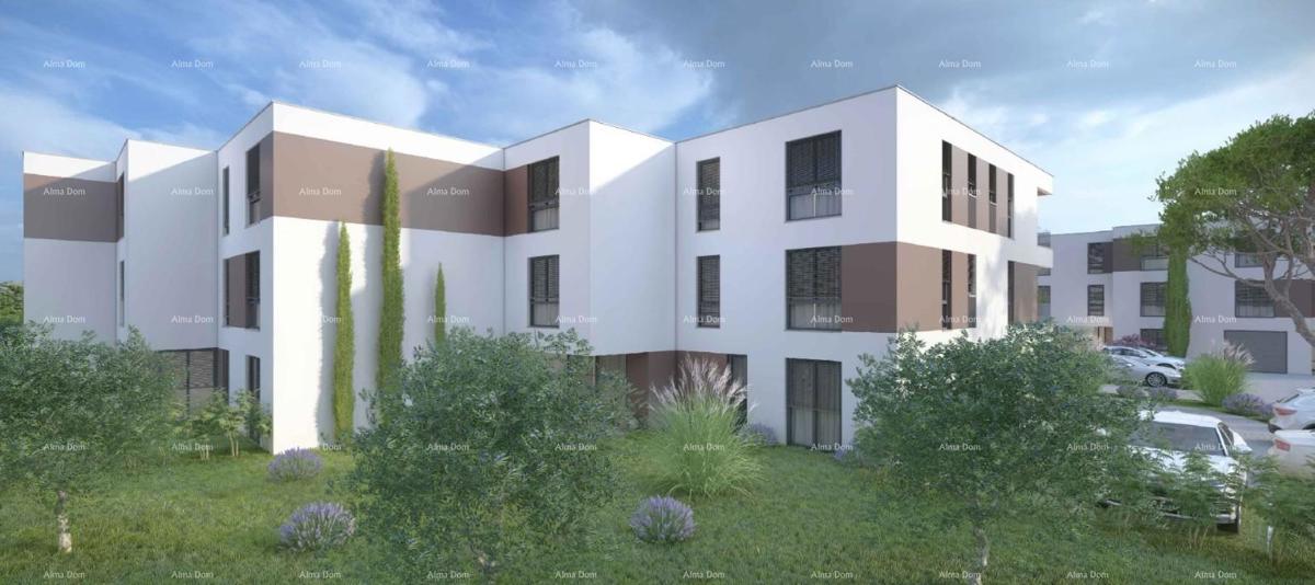 Prodaja stan v novogradnji z garažo, parkirnim mestom in shrambo, Pula!