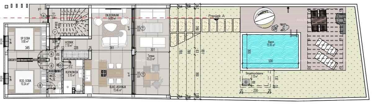 Prodaja stanovanja z bazenom in vrtom v moderni novogradnji, Tar!
