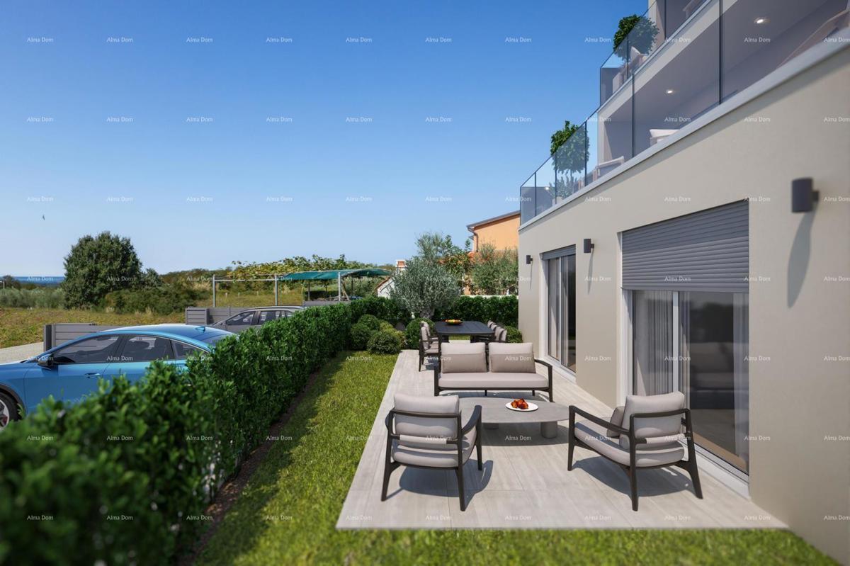 Moderna novogradnja s dva stana in panoramskim pogledom na morje – Žbandaj, Poreč