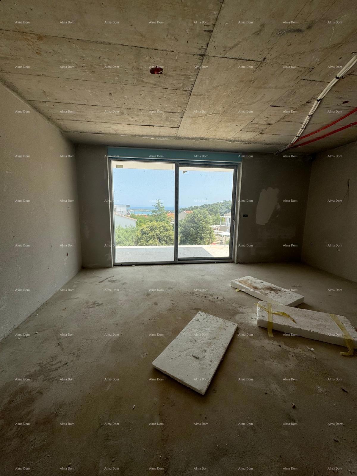 Prodaja luksuznega stanovanja s parkirnim mestom in pogledom na morje, Ližnjan!