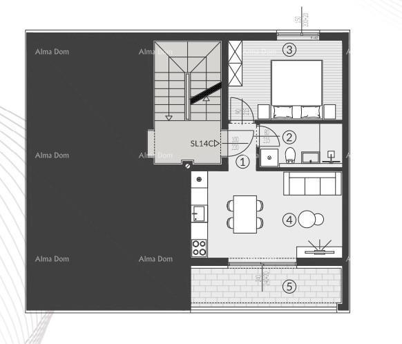 Prodaja stanov v novem stanovanjskem kompleksu, Štinjan! 14C