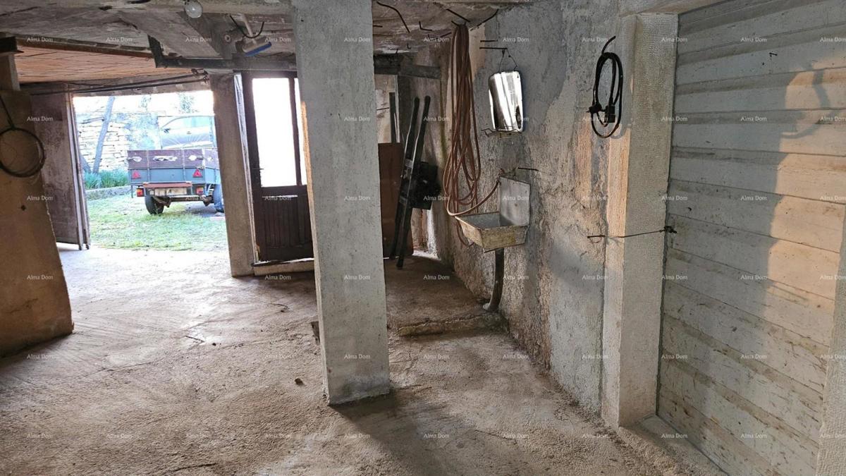 ŽMINJ (okolica) - odlična kamnita hiša z dvoriščem