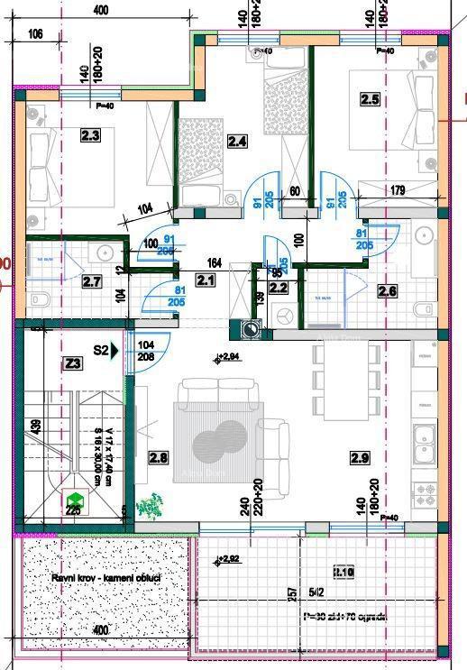 The translation of "Penthaus s velikom terasom" to Slovenian is "Penthouse z veliko teraso."