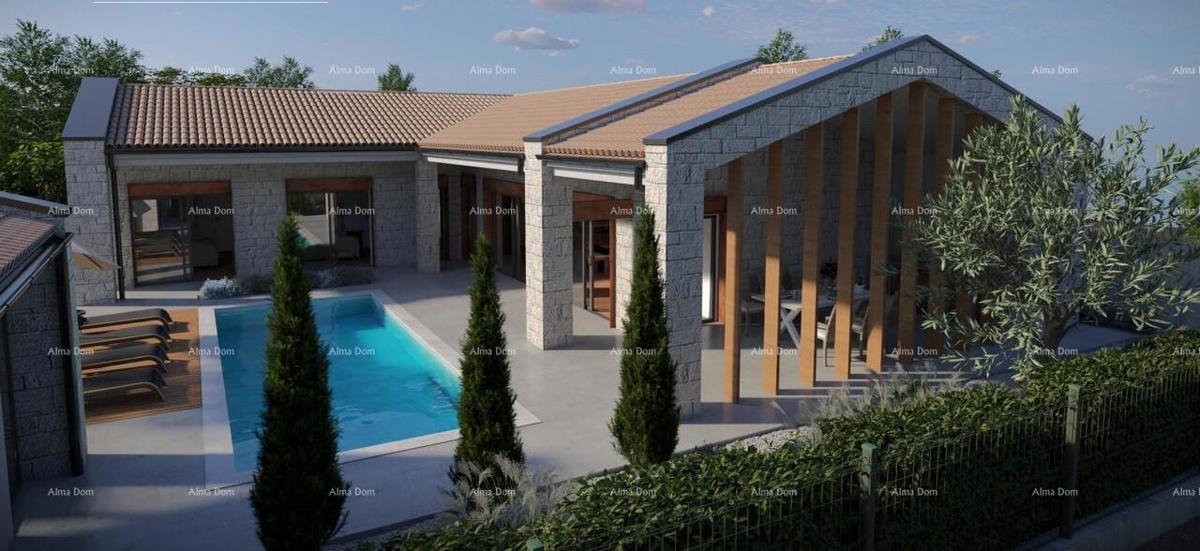 GRAĐEVINSKO ZEMLJIŠTE S PROJEKTOM ZA MODERNO ISTARSKO VILU, Buje