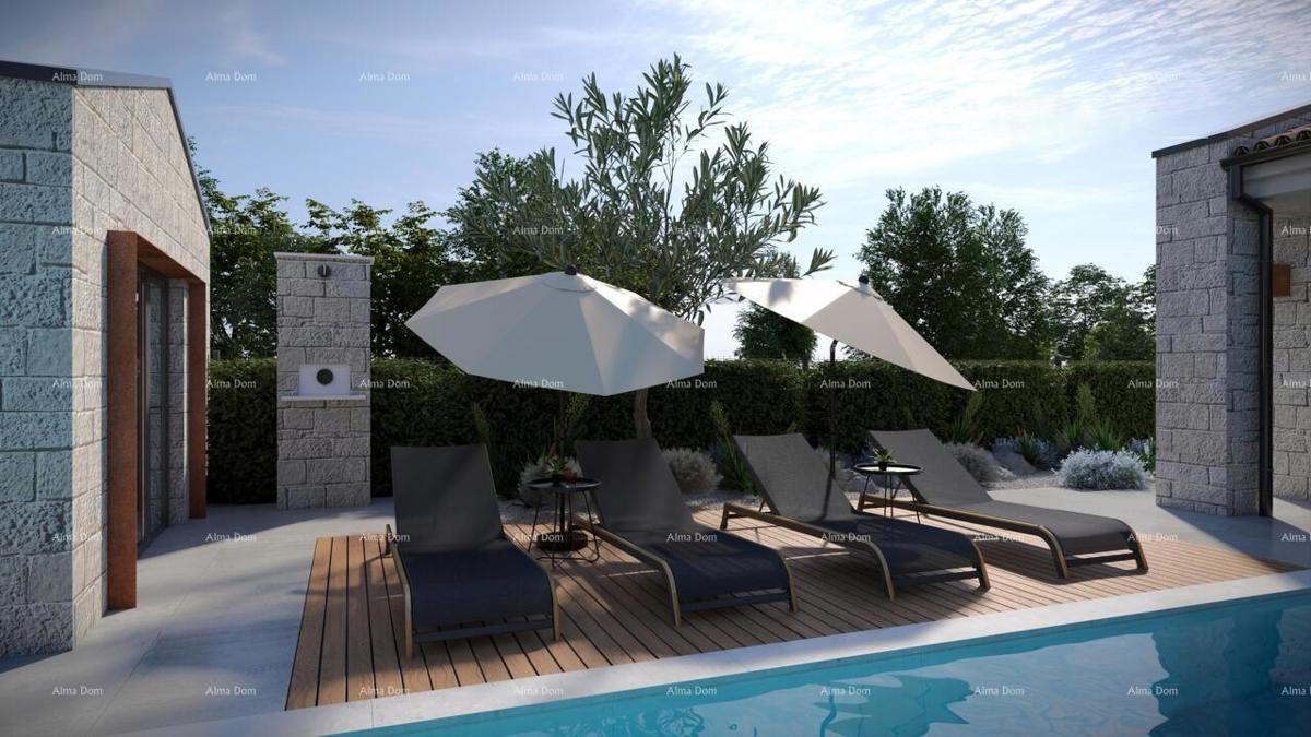 GRAĐEVINSKO ZEMLJIŠTE S PROJEKTOM ZA MODERNO ISTARSKO VILU, Buje