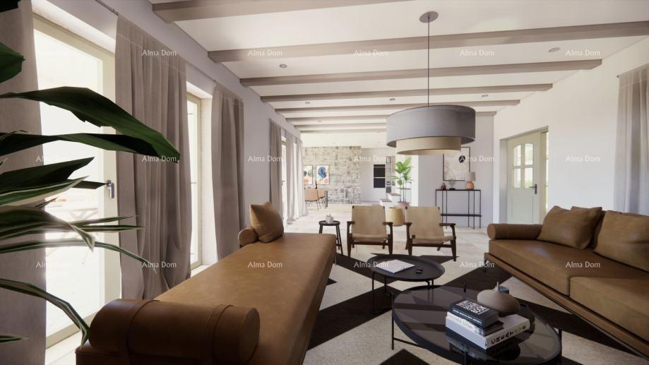 Prodaja - kombinirano zemljišče z idejnim projektom in pogledom na morje, Grožnjan!