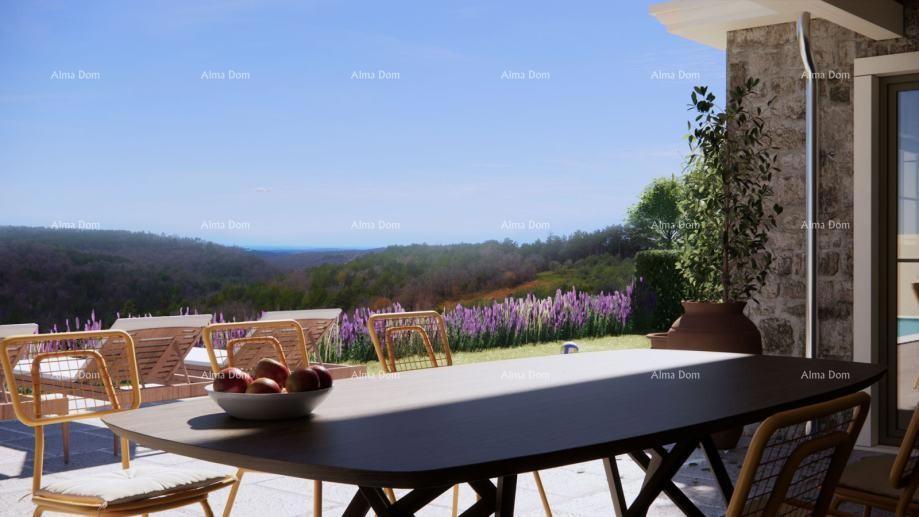 Prodaja - kombinirano zemljišče z idejnim projektom in pogledom na morje, Grožnjan!