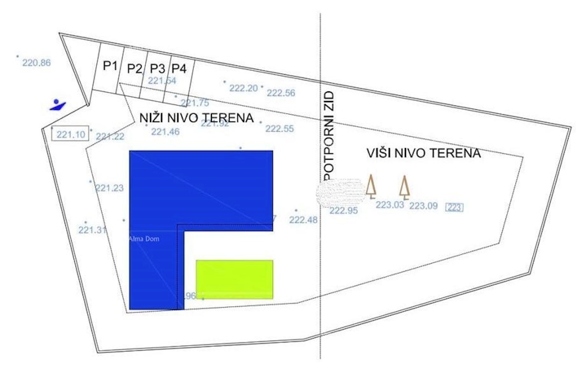 Gradbeno zemljišče s projektom vile z bazenom, Rebići.