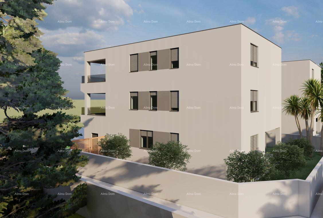 Trosobno stanovanje v 1. nadstropju novogradnje v bližini morja