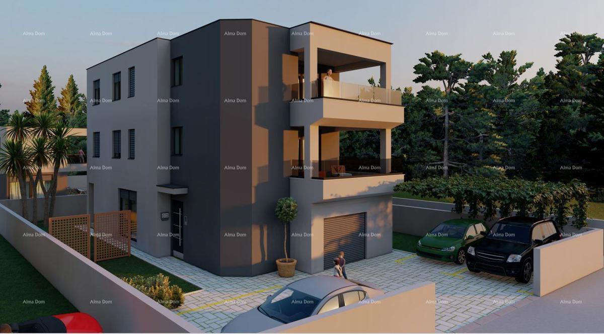 Trosobno stanovanje v 1. nadstropju novogradnje v bližini morja