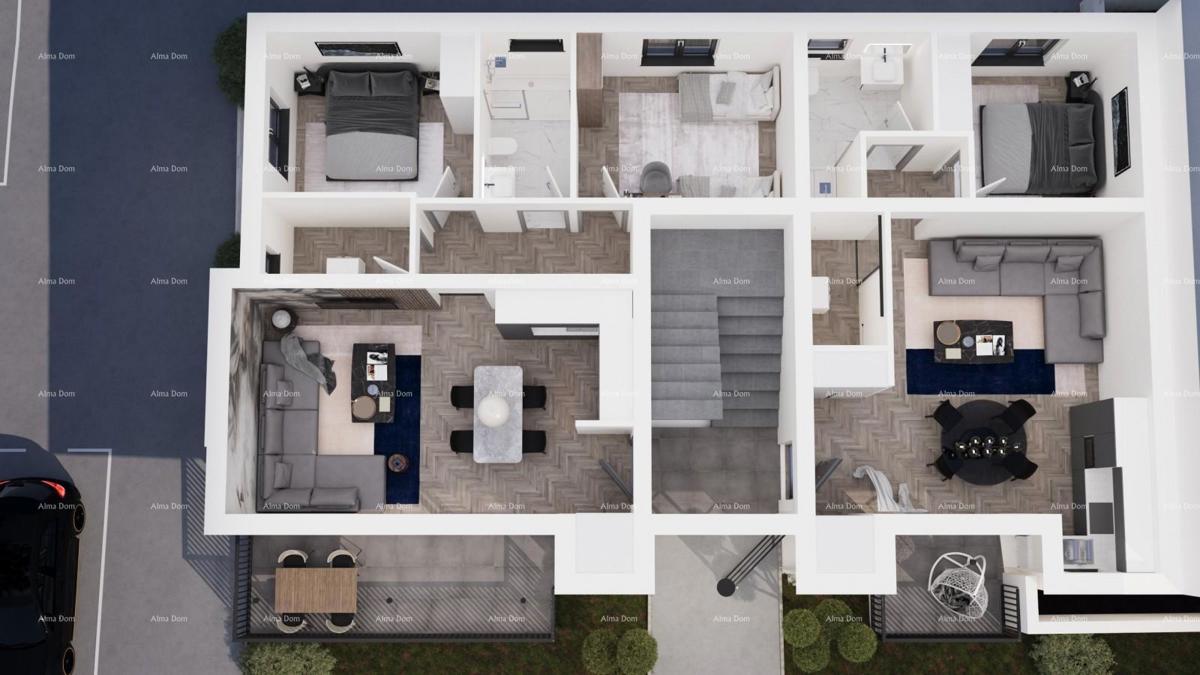 ŽMINJ – prostorno stanovanje v pritličju (Apartma A)