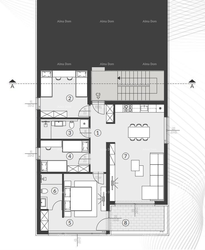Prodaja stanov v moderni novogradnji s bazenom, Fažana!