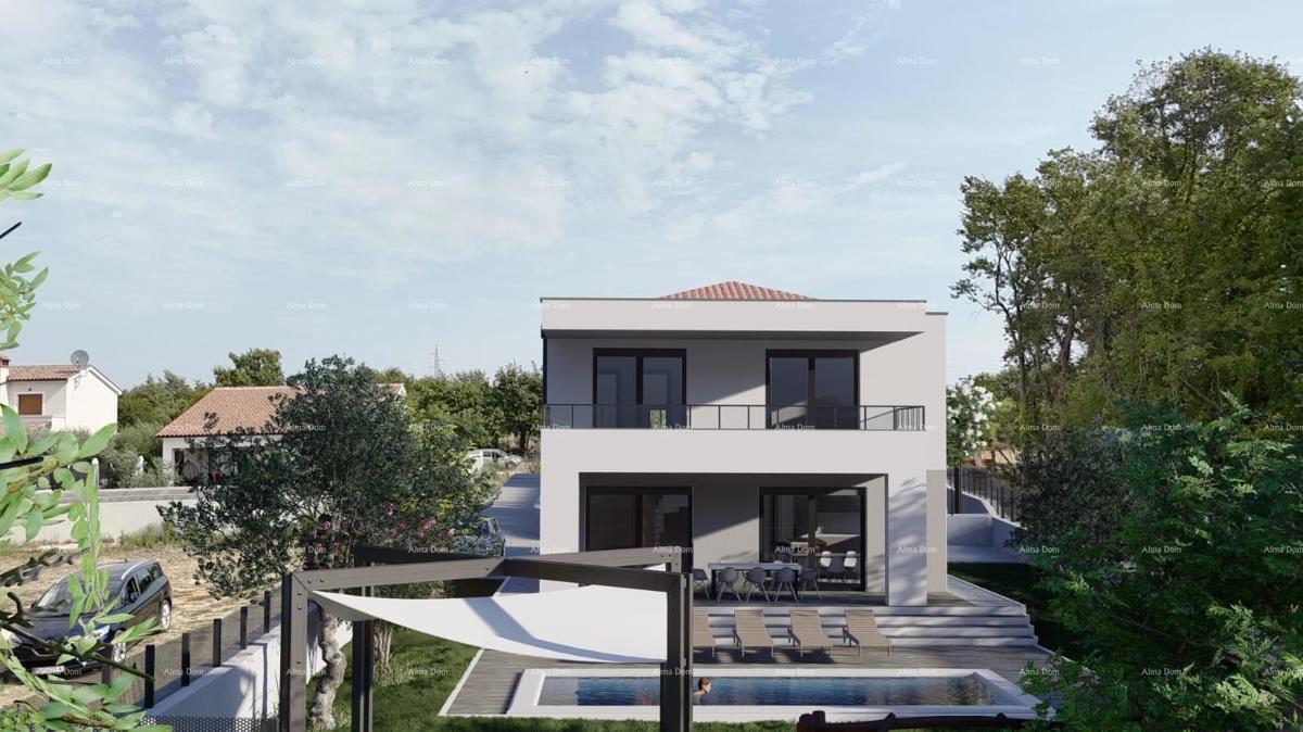 GALIŽANA - Moderna hiša naprodaj z bazenom in pogledom na morje