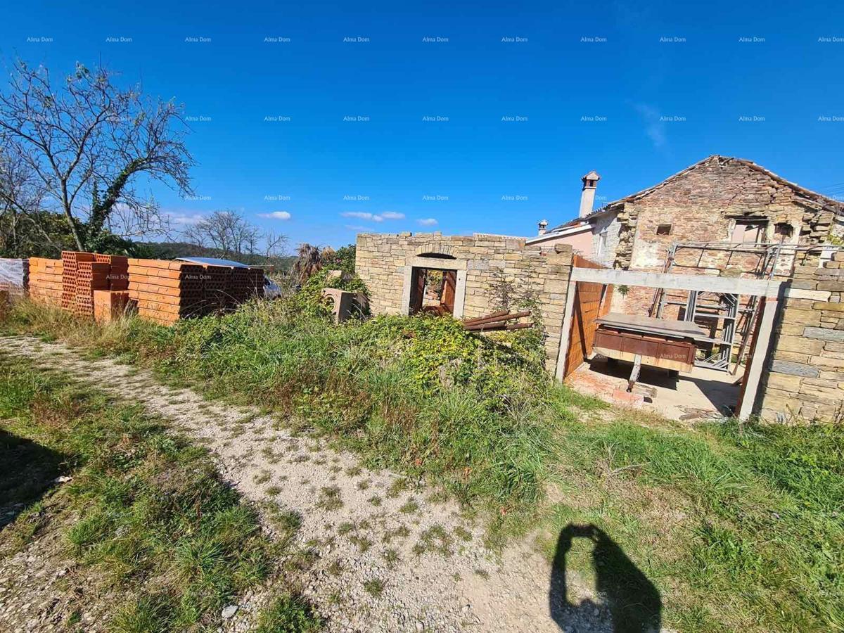 Kamena hiša z dvoriščem in začetno prenovo – okolica Pazina