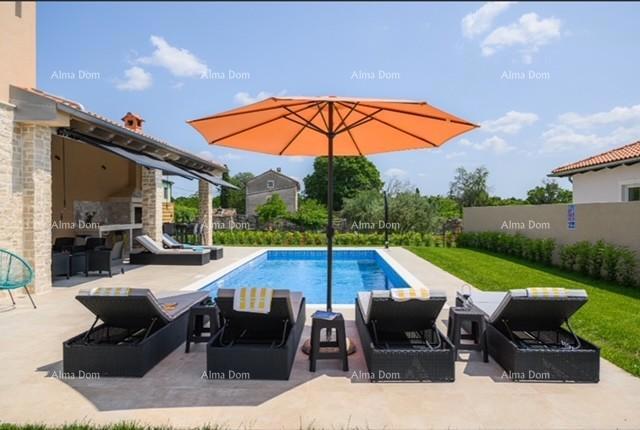 Luksuzna, popolnoma opremljena istarska vila s studio apartmajem, bazenom in pogledom na morje, Kanfanar!