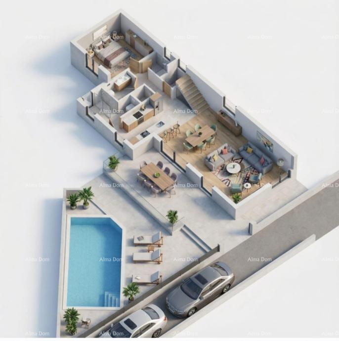 Sv. Nedelja, Zemljišče z gradbenim dovoljenjem in projektom za hišo s bazenom