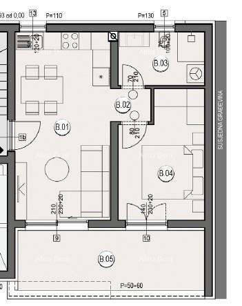 Prodaja stanov v gradnji - nov stanovanjski kompleks, Pula! stan B zg A1