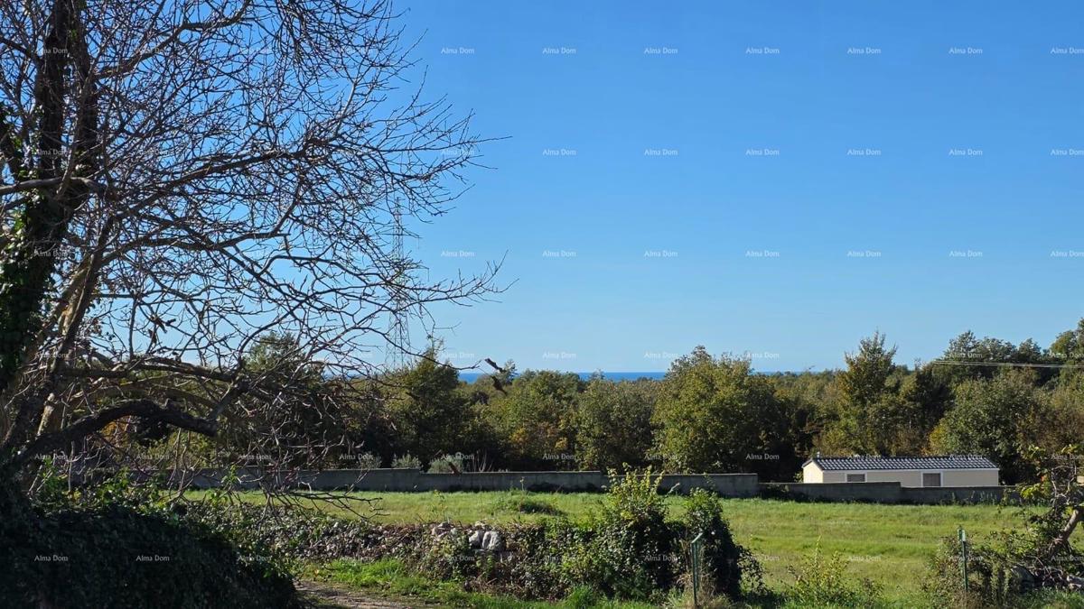 Pogled na morje!! Prodaja zemljišča z gradbenim dovoljenjem in projektom, okolica Vodnjana!