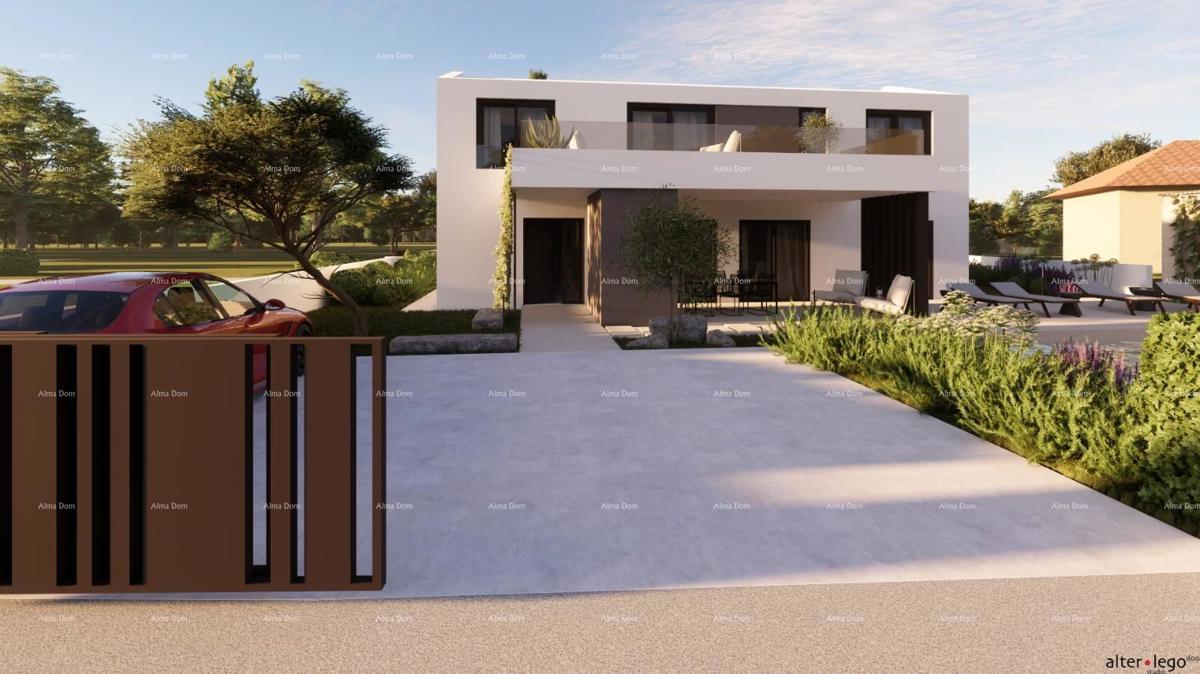 Pogled na morje!! Prodaja zemljišča z gradbenim dovoljenjem in projektom, okolica Vodnjana!