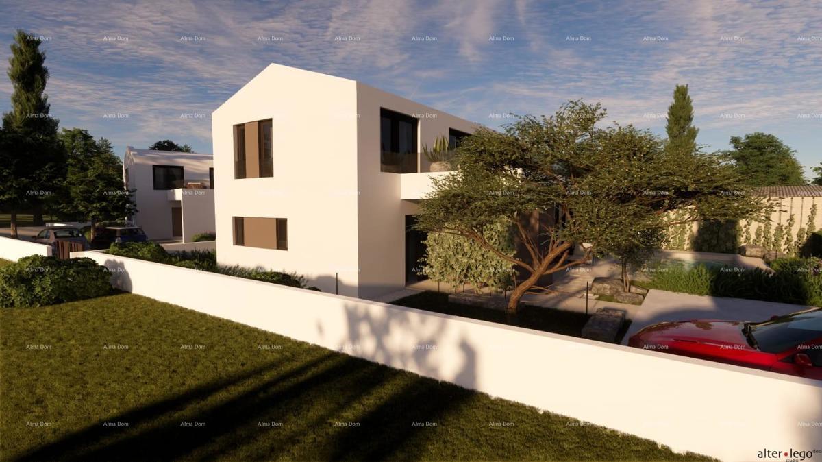 Pogled na morje!! Prodaja zemljišča z gradbenim dovoljenjem in projektom, okolica Vodnjana!