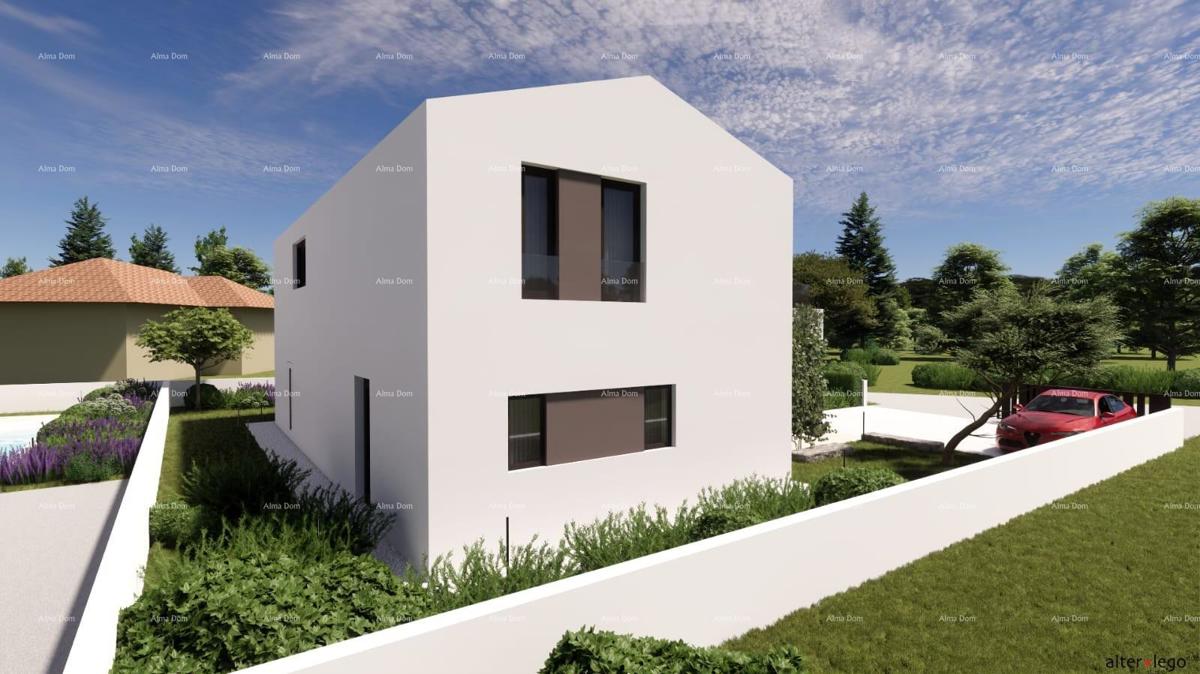 Pogled na morje!! Prodaja zemljišča z gradbenim dovoljenjem in projektom, okolica Vodnjana!