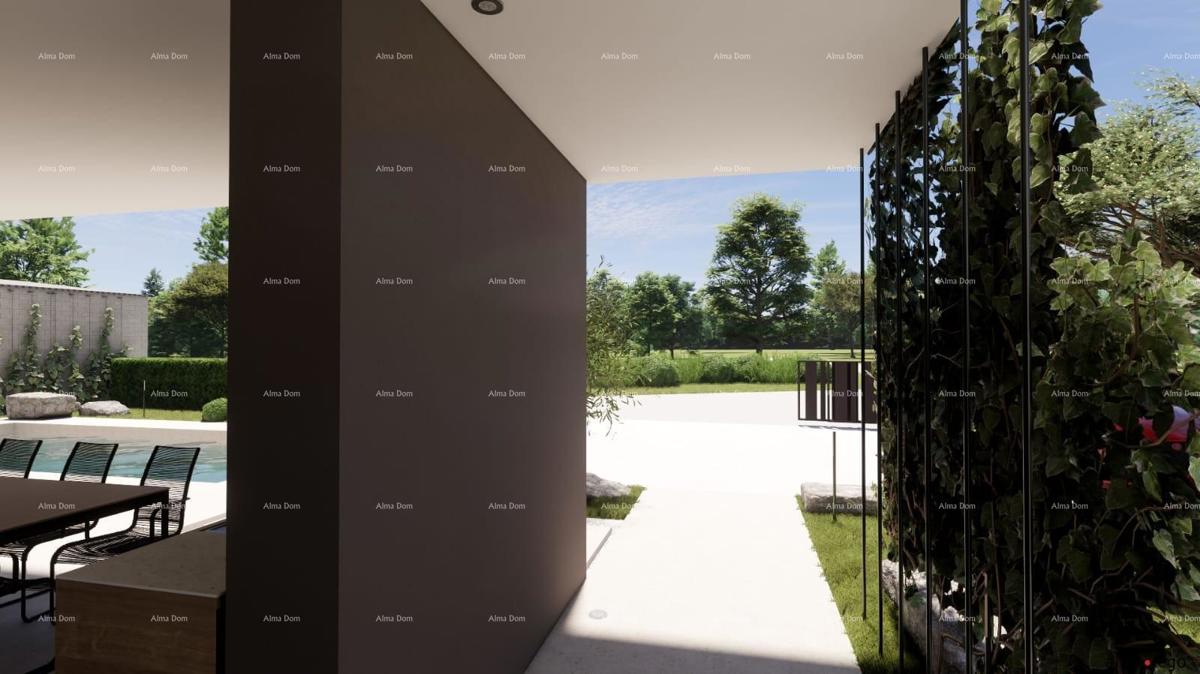 Pogled na morje!! Prodaja zemljišča z gradbenim dovoljenjem in projektom, okolica Vodnjana!