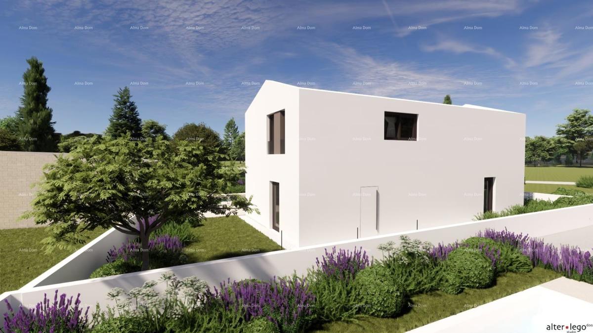 Pogled na morje!! Prodaja zemljišča z gradbenim dovoljenjem in projektom, okolica Vodnjana!