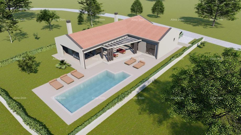 Marčana, Gradbeni zemljišče, 845 m2, s projektom in dovoljenjem – 3 km od morja