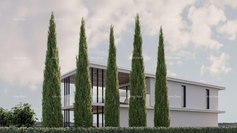 Kaštelir – moderna vila s bazenom in pogledom na morje