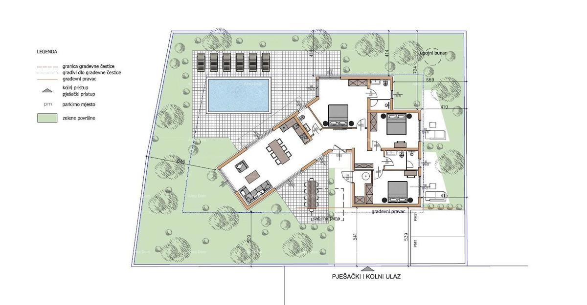 Samostojeća prizemnica s bazenom!