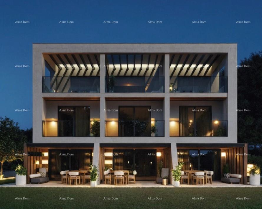 Medulin, Moderni troetažni apartma s pogledom na morje, A2