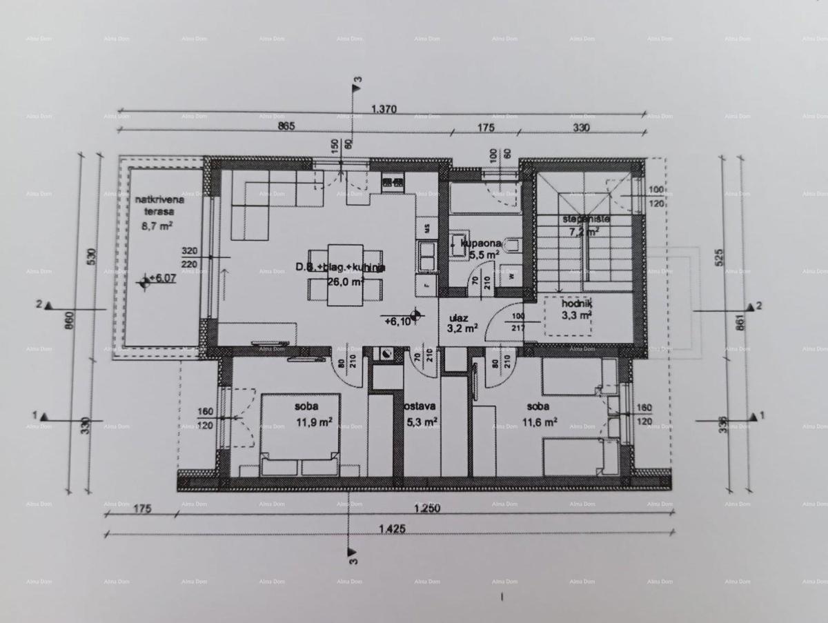 Novi projekt – stan v Valbandonu, 650 m od morja