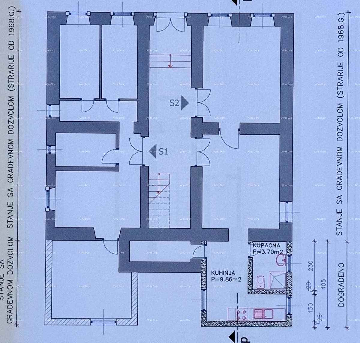 PULA, center – prodaja / stanovanje 55 m² z vrtom in parkirnim mestom