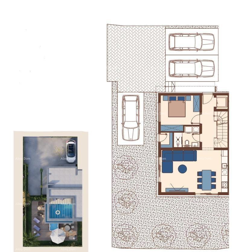 Dupleks luksuzna vila v mediteranskem slogu s bazenom in dvigalom. Pogled na morje! Medulin!