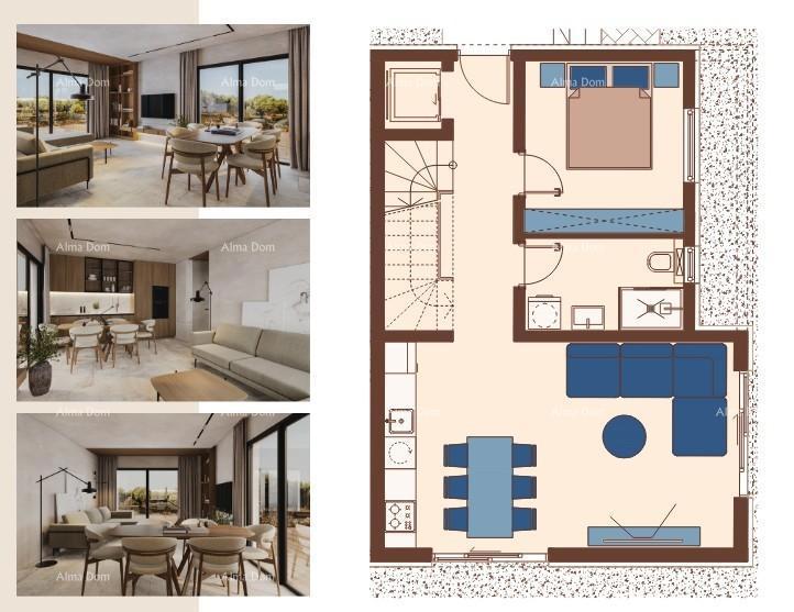 Dupleks luksuzna vila v mediteranskem slogu s bazenom in dvigalom. Pogled na morje! Medulin!