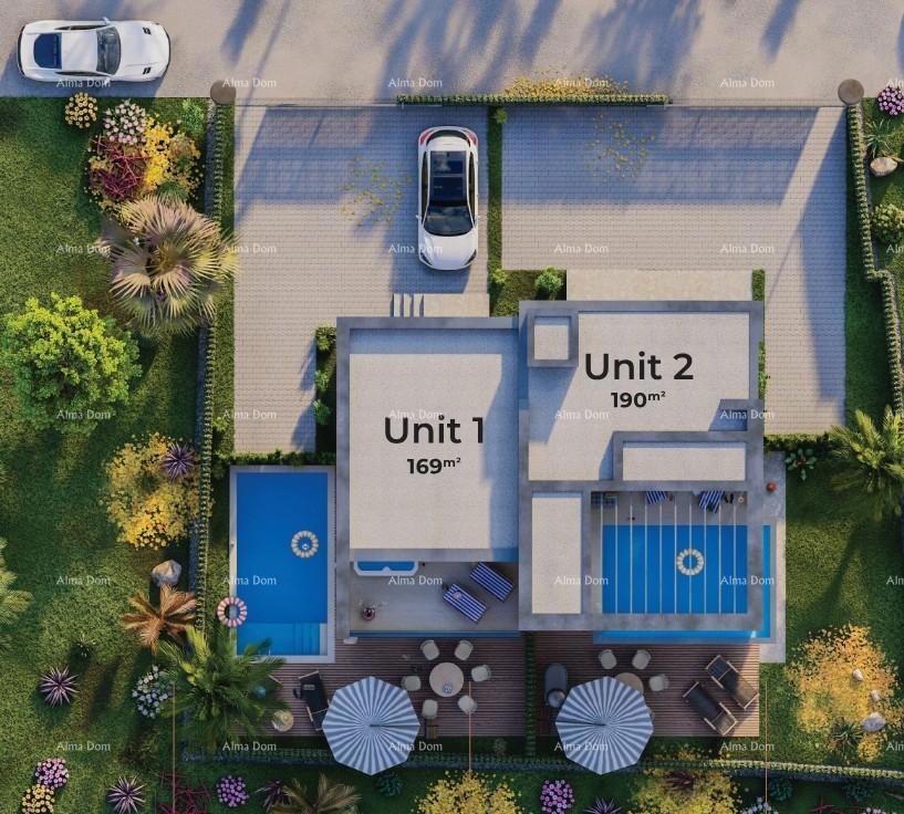 Dupleks luksuzna vila v mediteranskem slogu s bazenom in dvigalom. Pogled na morje! Medulin!